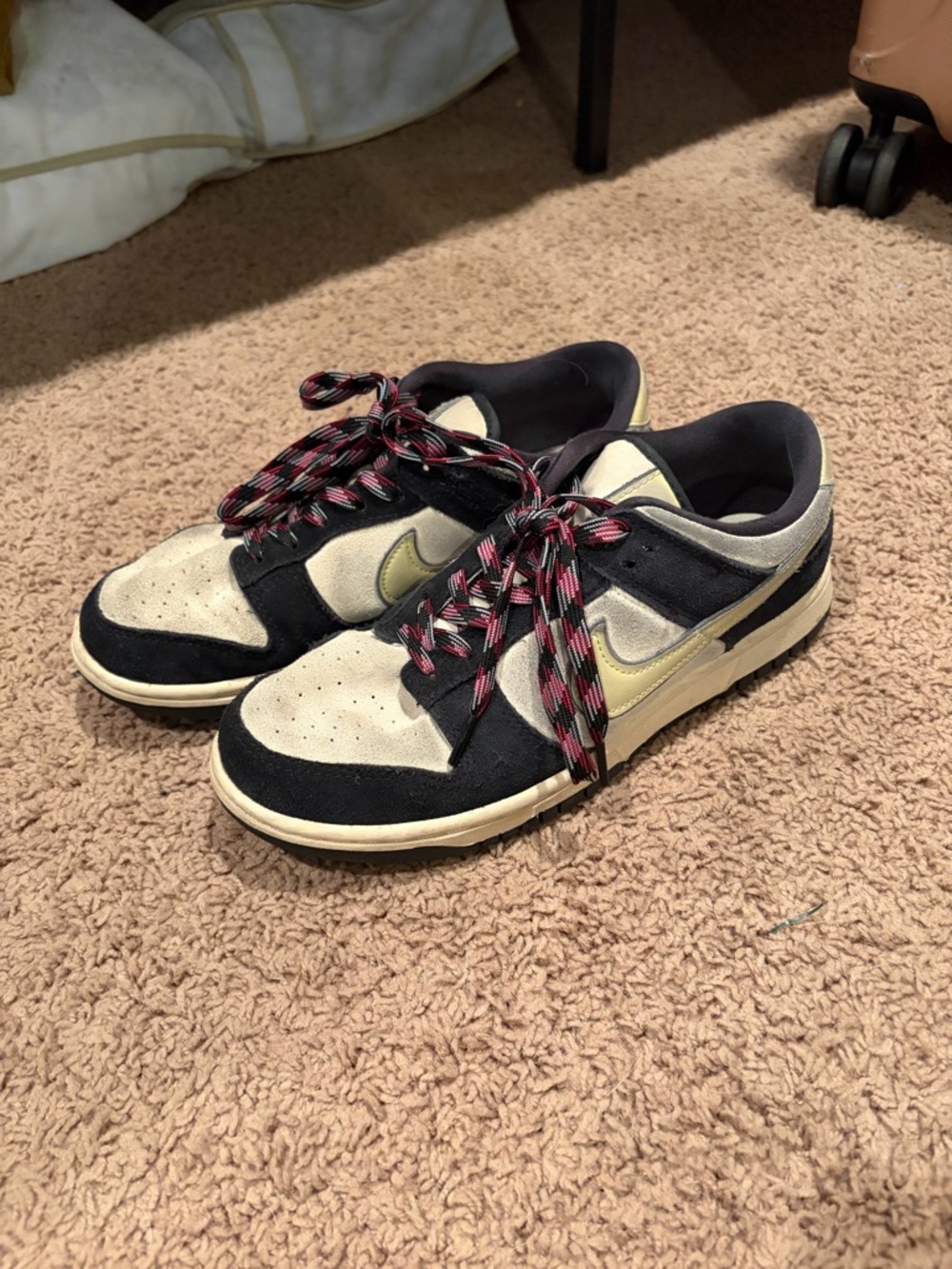 Nike Dunk low Black and Cream Suede